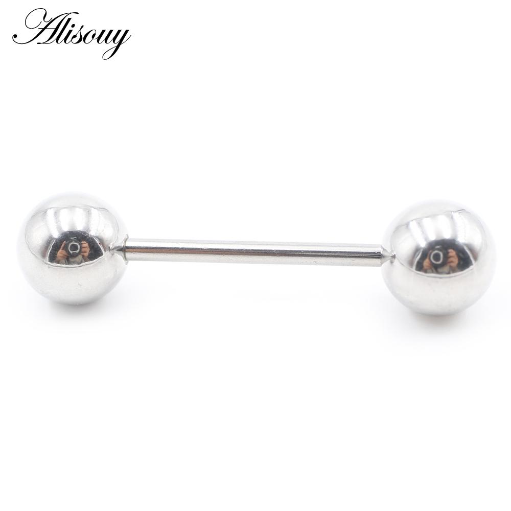 Alisouy 1PC нержавеющая сталь язык штанга пирсинг нить унисекс лабрет губы кольца бар трагус спирали серьги гвоздик украшения для тела