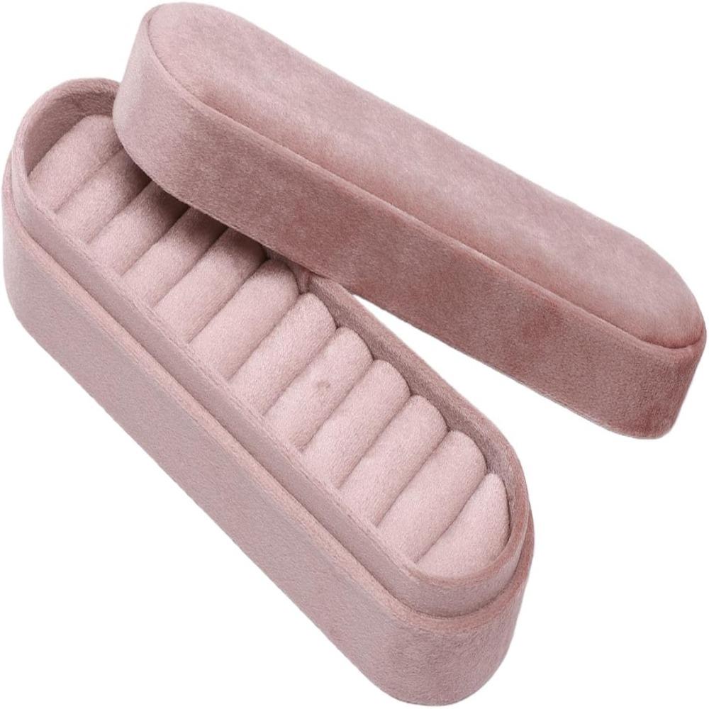 11 Slots Jewelry Organizer Velvet Lining Ring Holder Jewelry Boxes Ring Display Case For Travel