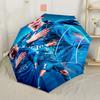 Soccer Player Flames Compact Travel Automatic Umbrella with 8-Rib Sturdy Construction Travel Essential Fashionable Accessory