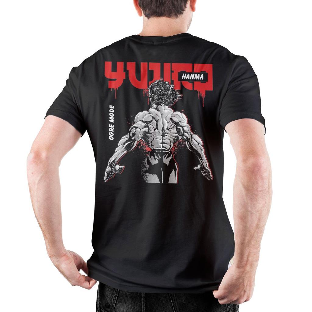 Мужские футболки Yujiro The Demon Back Baki Hanma Аниме Хлопковая одежда Уникальные футболки с коротким рукавом и круглым вырезом Футболки с принтом