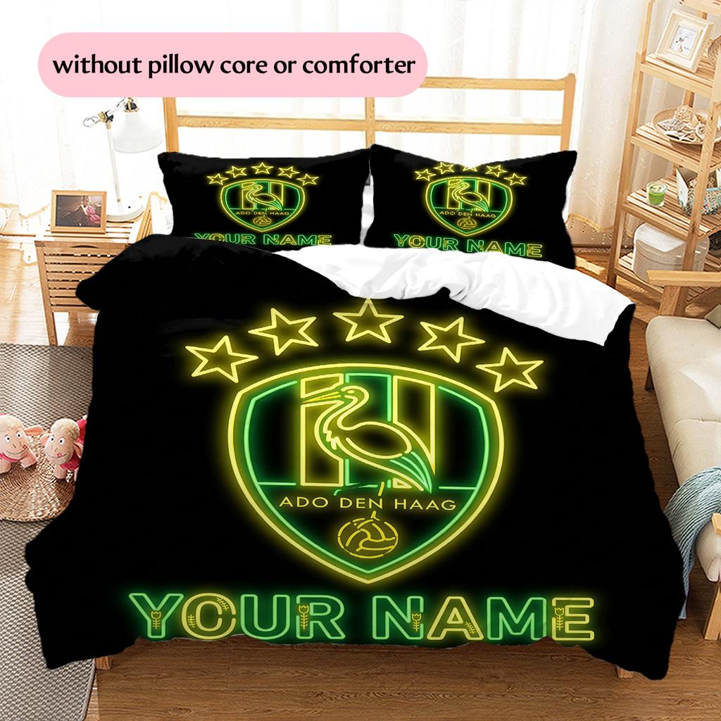Custom Name ADO Den Haag2 Pattern Bedding Quilt Set  Home Decoration  Gift (1 * duvet cover + 2 * pillowcase  without core)
