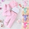 Summer Children's Suit Trousers Girl Suit + Hat Fashion 4 Sets