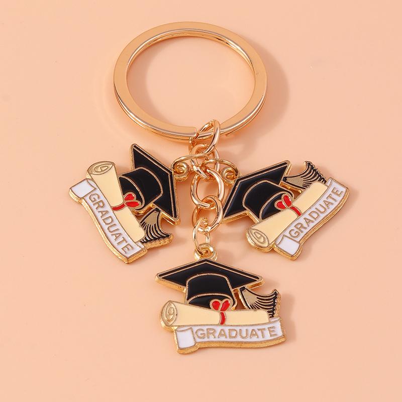 Creative Academic Dress Keychain Pencil keyring for Men Women Handbag Pendant DIY Graduation Ceremony Jewelry Gift