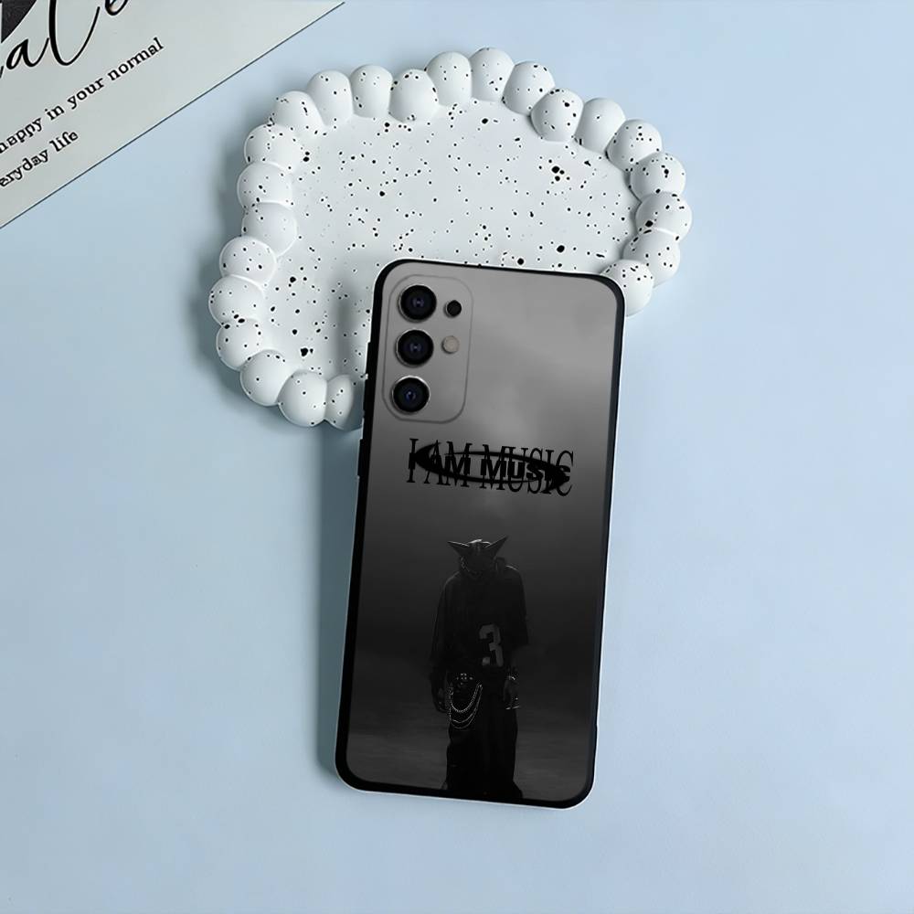 Я МУЗЫКА (Playboi Карти) Черный Мягкий Силиконовый Чехол для Телефона для Samsung S25, S24, S21, S22, S23, S30, Ultra, S20, Plus, FE, Lite