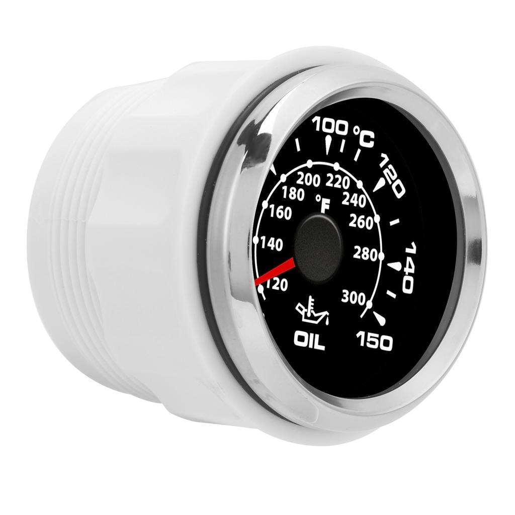2in Digital Oil Temperature Gauge 361‑19Ohm 50‑150 celsius  Display 8 Colors Backlight Black Dial Silver Bezel