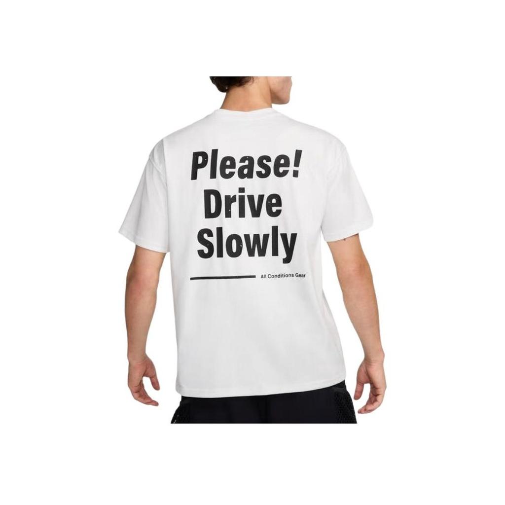 Nike Round Neck Printed Drop Shoulder Short Sleeve T-Shirt Men Tops Mountain-White FZ5278-121