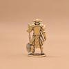 Vintage Brass Medieval Warrior Ornament Axe & Shield Design Durable Collectible Figurine for Home Shelf Decor