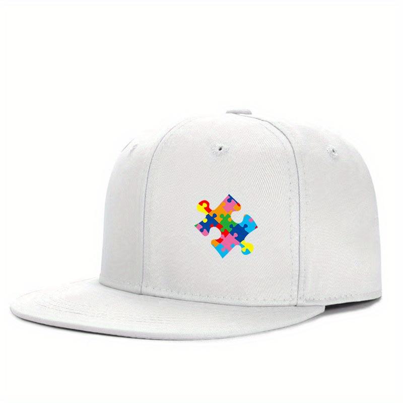 Цветная Пазл Осознание Аутизма Черная Бейсболка Хип-Хоп Snapback Регулируемая Уличная Повседневная Кепка