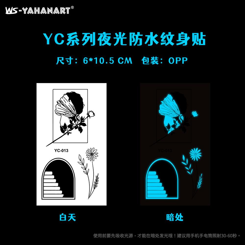 Светящаяся синяя татуировка наклейка ночной клуб бар музыкальный фестиваль вечеринка цветочная женская татуировка наклейка светящаяся наклейка на лицо