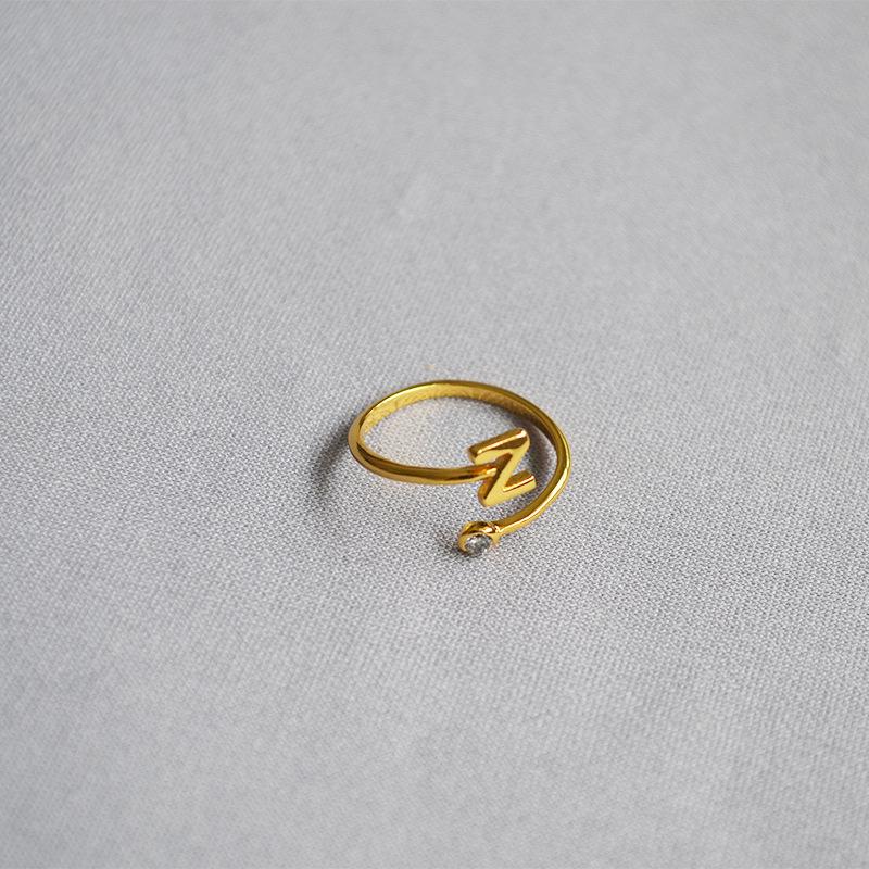 2019 Exquisite Adjustable Initial Ring for Women - Stackable Open Design for Index Finger