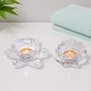 2Pcs Elegant Chinese Glass Lotus Candle Holder Creative Simple Candles Stand  Home Decor