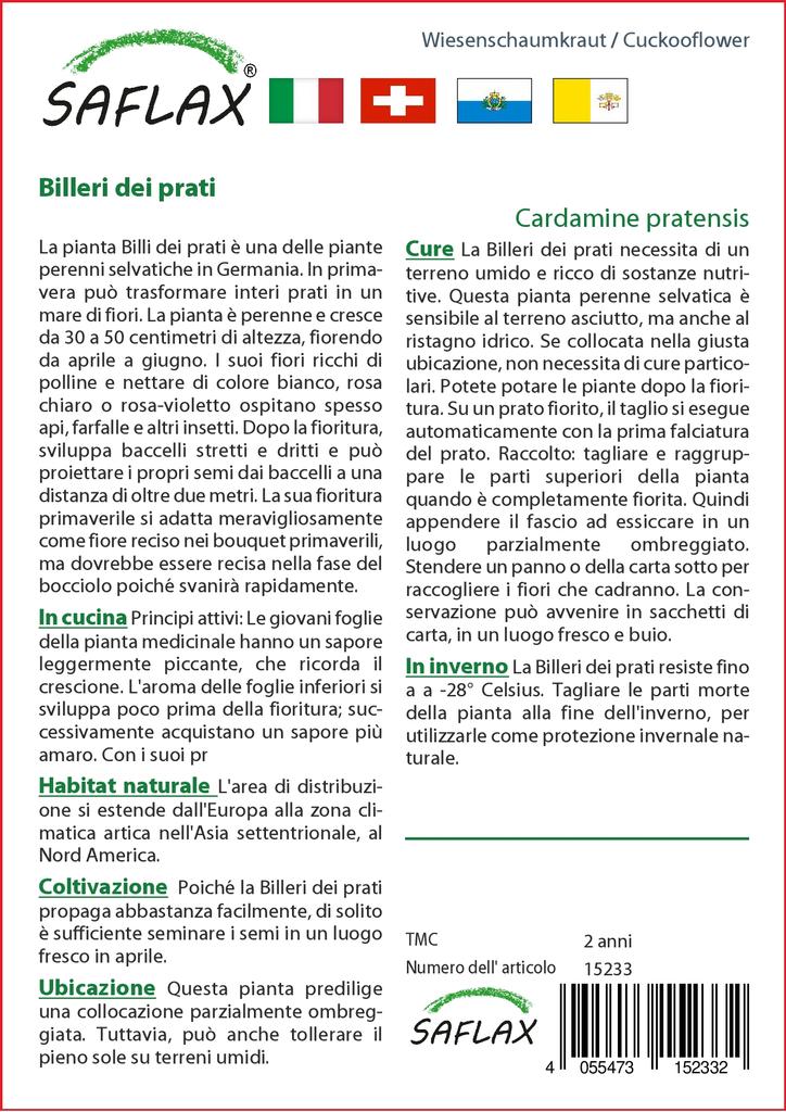 SAFLAX - Garden in the Bag - Cuckooflower - 100 seeds - With substrate in a fitting stand up bag - Cardamine pratensis