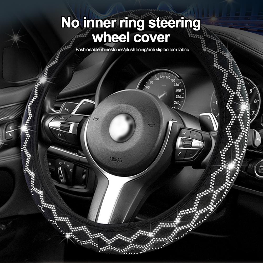 Чехол на руль автомобиля, трехмерный, противоскользящий, с отделкой из блестящих страз, удобный, эластичный чехол на ручку
