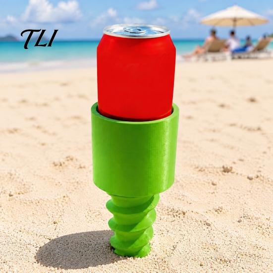 Garden Cup Stake Beach Sand Holder, Stable Spiral Screw-in Beverage Stake, 3D Lawn Holder Print Portable Coaster for Picnic And Camping Ground