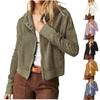 Womens  Knit Hoodies Zip Up Shirt Jacket Slouchy Short Jackets Casual Long Sleeve Shackets