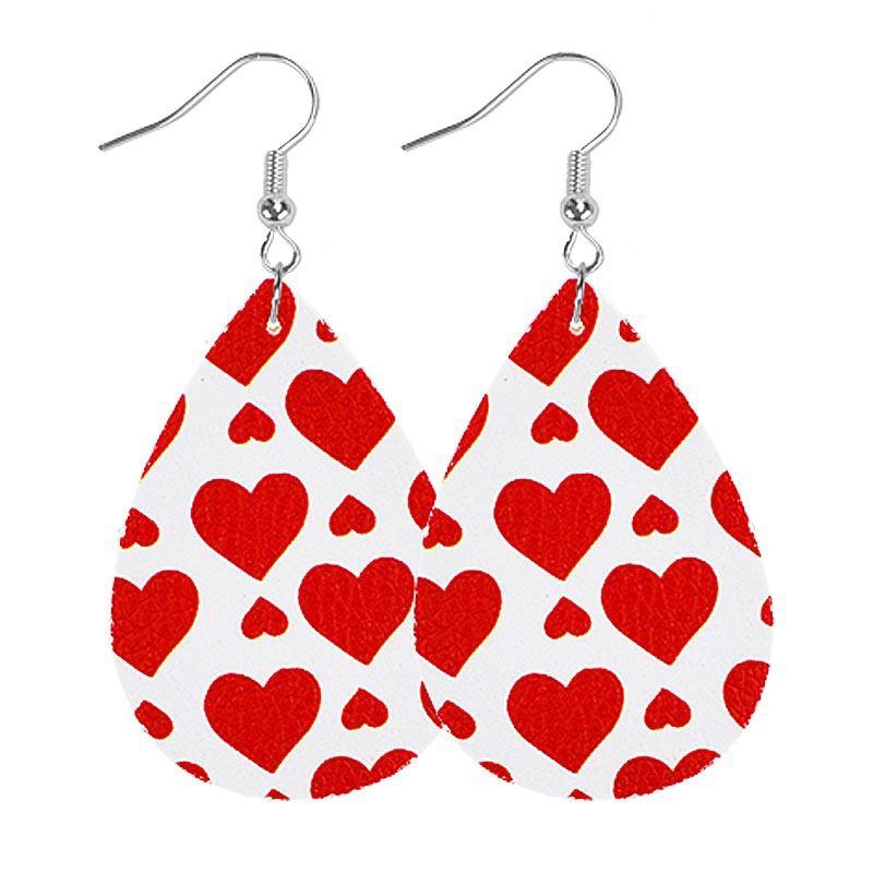 Cross-border wholesale Valentine's Day earrings, water drop-shaped love red lips, cute pattern Cupid's arrow, acrylic earrings.