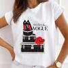 Festival Christmas Printed Short Sleeved Casual Womens Tshirt Crewneck Tops Kawaii Fashion Women TShirt Clothes Harajuku