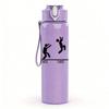 1PC People Drink Beer Camping Party Print 750ml Color Plastic Sports Water Bottle Leakproof Flip Straw Lid Suitable for Sports Office Home Use