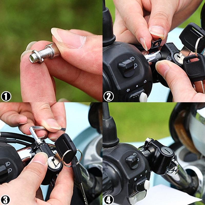 Motorcycle Helmet Lock Anti Theft Lock for Motorbike Bicycle Helmet Security Metal Locks Handlebar Mount Universal Helmet Locker