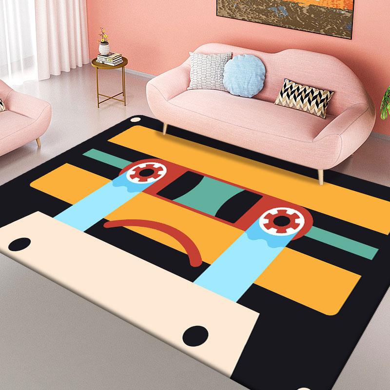 Мультфильм Кассетный Ковер Гостиная Спальня Напольный Коврик Коврик Цветочный Нескользящий Домашний Декор Коврик