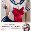 6 Piece Set Sexy Sailor Costume Leotard Navy Removable Chest Ribbon Open Inseam Specification Suitable for Events Free Size Black X Red X Navy Cosplay