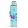 1PC Watercolor Christmas Tree Art 750ml Color Plastic Sports Water Bottle Leakproof Flip Straw Lid Suitable for Sports Office Home Use