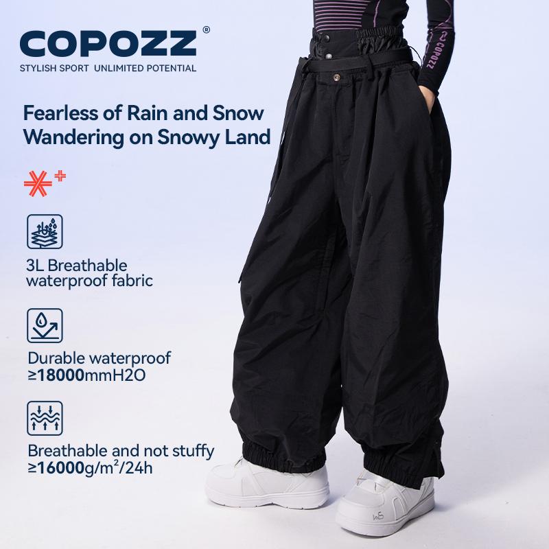 COPOZZ Brand Winter 3L Male Ski Pants Outdoor Sports Permeable Windproof Waterproof Female Snow Pant Warm Ski Snowboard Trousers
