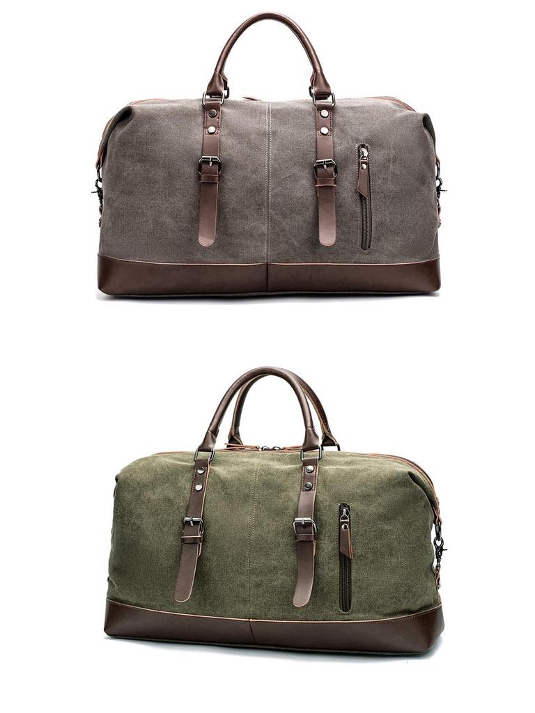 Мужская сумка-мессенджер большой вместимости из холста с отделкой из искусственной кожи — отличный вариант для путешествий и занятий фитнесом.