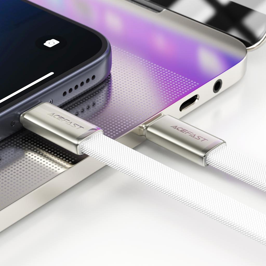 ACEFAST C24-03 USB-C на USB-C Кабель Ультратонкий Кабель для Зарядки и Передачи Данных 60 Вт Быстрая Зарядка Прочный Кабель в Нейлоновой Оплетке