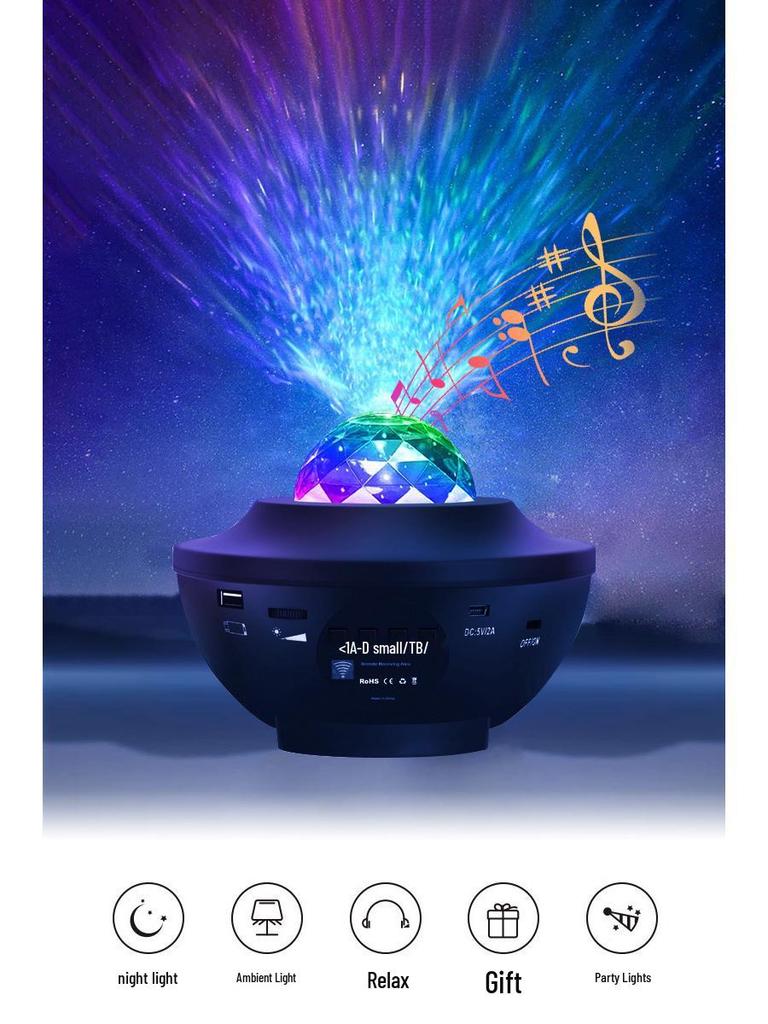 Starry Sky Bluetooth Projector: Rotating Starlight Laser and Music Light for Bedroom Atmosphere
