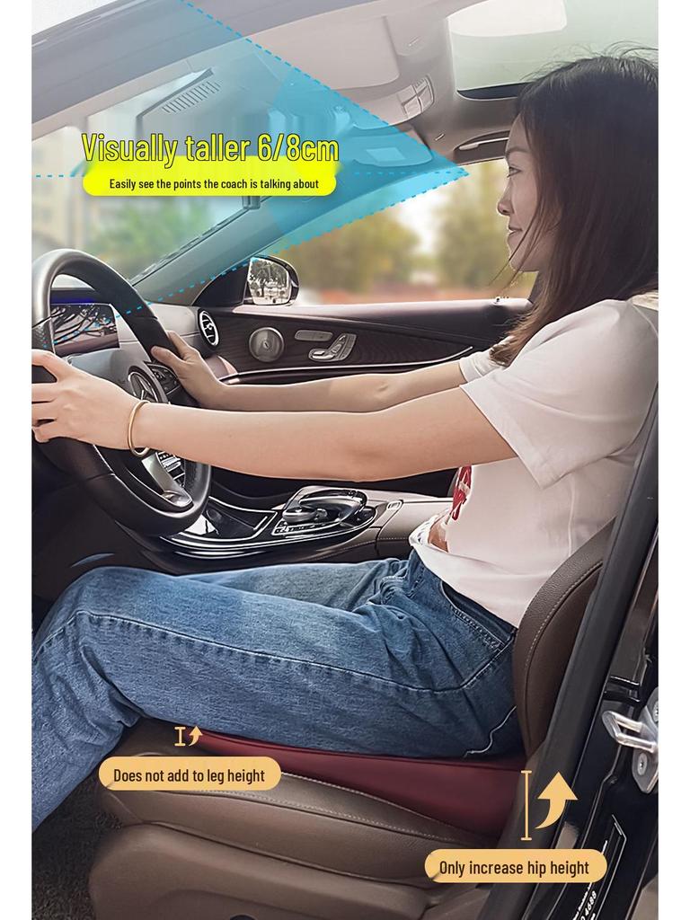 Наклонная подушка-бустер для автокресла для основного водителя - Дышащая, Нескользящая силиконовая конструкция для мужчин и женщин
