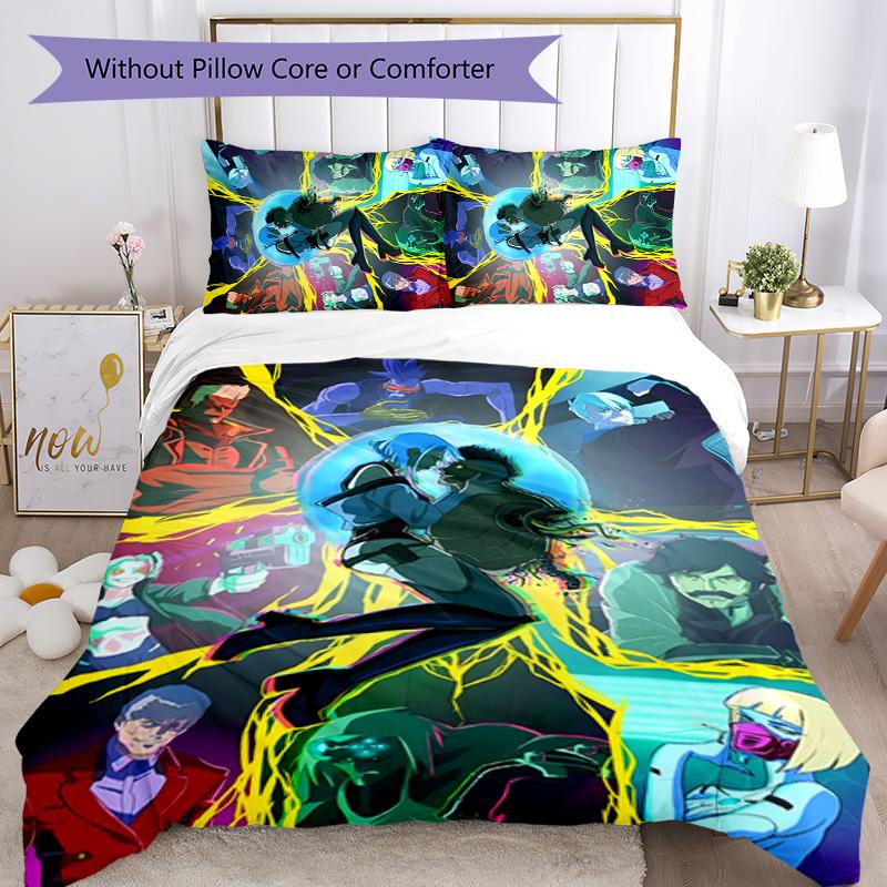 Cyberpunk 3pcs Bedding Set Duvet Cover Closure Includes 1 Duvet Cover & 2 Pillowcases for All Seasons Bedroom Home Dorm Decor