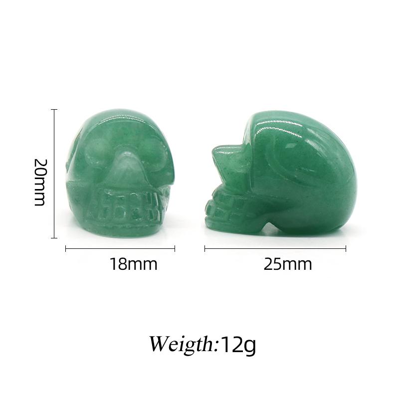 1Pc Natural Stone Carved Skull Natural Crystal Crafts Ornaments Halloween Ghost Festival Decorations Jewelry Furnishings Supplies Gifts 25x20x18 Mm