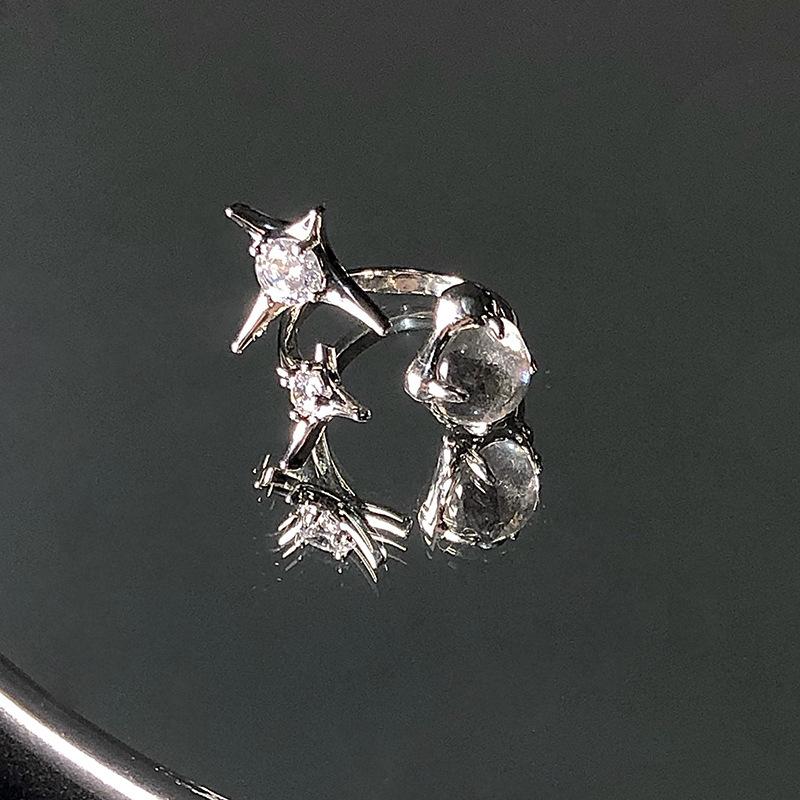 Набор колец с кристаллами в форме сердца в стиле Y2k для женщин и девушек, винтажные кольца неправильной формы из цинкового сплава, модные K-pop кольца с цирконом, подарки с цирконом для вечеринок