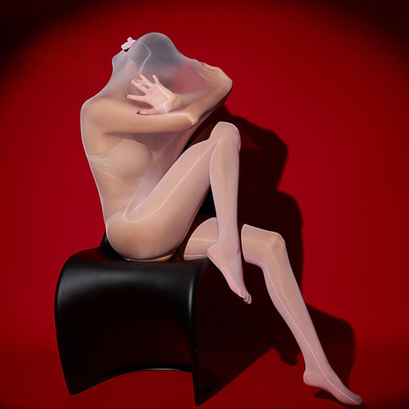 Женский сексуальный спальный мешок Масляный глянцевый прозрачный Интерактивные чулки для тела для пары Ультраэластичное нижнее белье Прозрачное нижнее белье