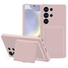 For Samsung Galaxy S25 Ultra Case with Card Holder Hidden Mirror PC+TPU Kickstand Phone Cover