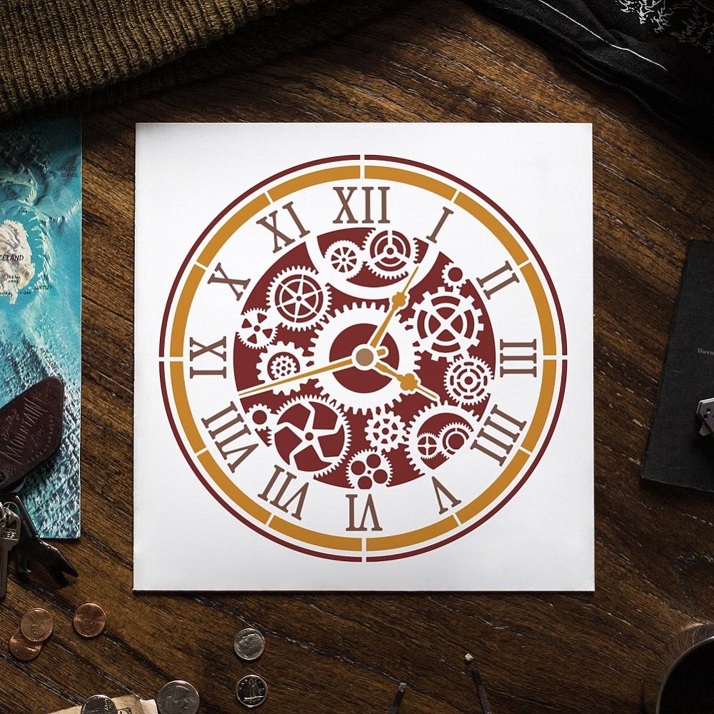 PET Hollow Out Drawing Painting Stencils, for DIY Scrapbook, Photo Album, Clock, 30x30cm