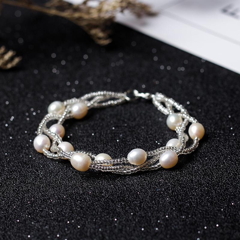 Браслет из натурального пресноводного жемчуга с природным газом для женщин ;S Новые ювелирные изделия Изысканные подруги