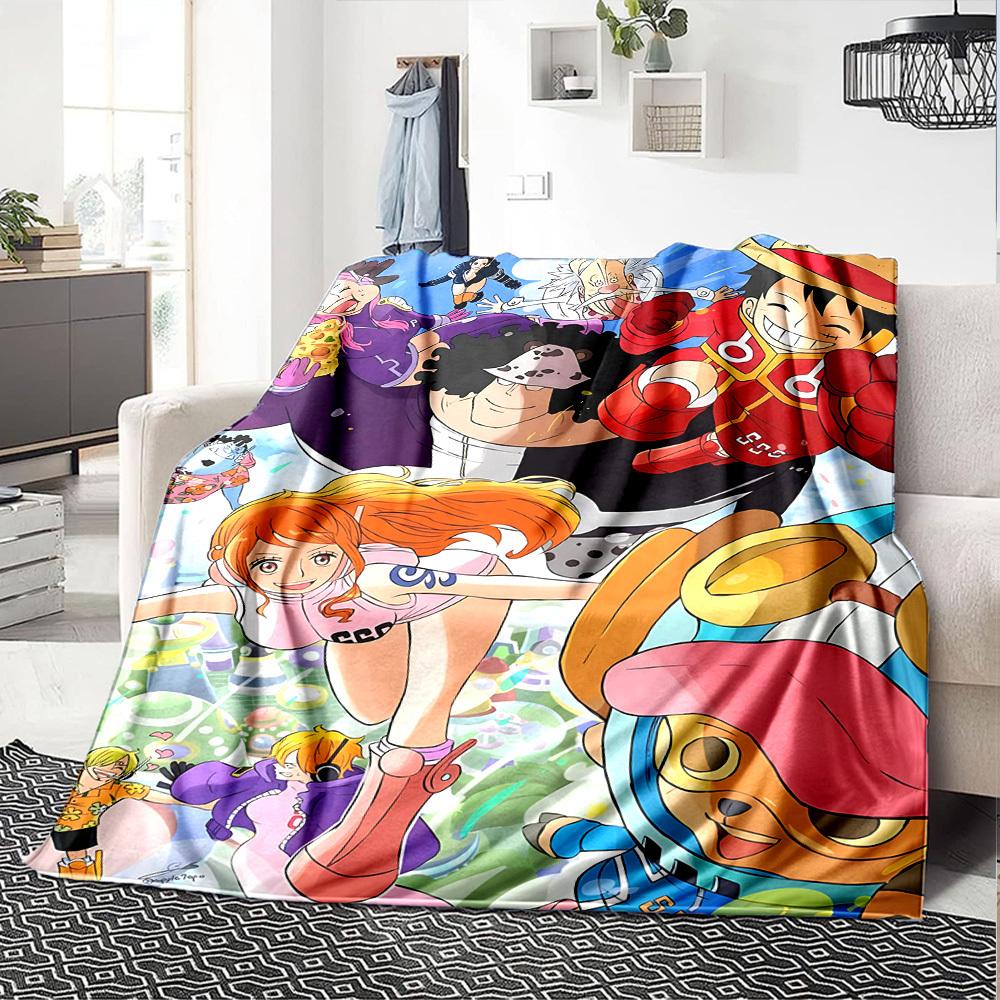 1 шт. Плед One Piece, Мягкий Фланелевый, Уютный на Все Сезоны, Полиэстер, Идеально для Дома, Офиса