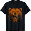 Bear Orange Angry Grizzly Bear Hiking Camping Camper T-Shirt
