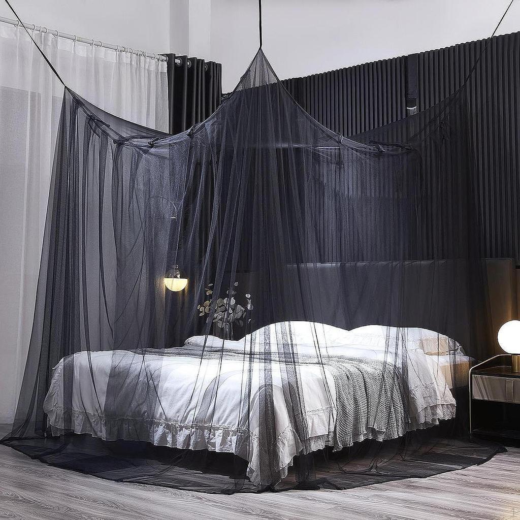 4 Угловая кровать с балдахином, сетчатая драпировка, палатка, уютные шторы, сетка, подвесной балдахин