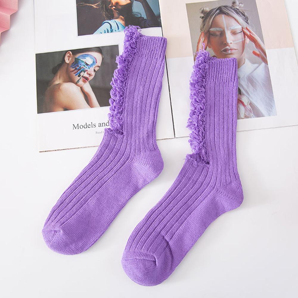 Хлопковые вязаные гольфы с рваным готическим краем в рубчик цвета дистресс, носки нищего, рваные носки, летние чулки