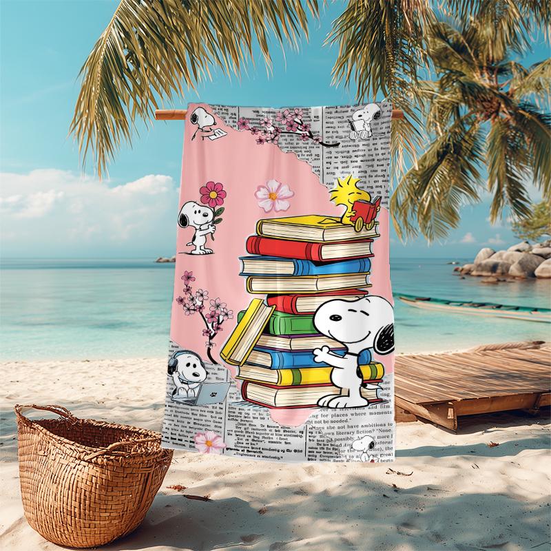 1pc Snoopy Adventures Friends Microfiber Quick Dry Beach Towel Absorbent Soft Oversized Sand Free Towel for Travel Pool Gym Swimming Yoga 20a245