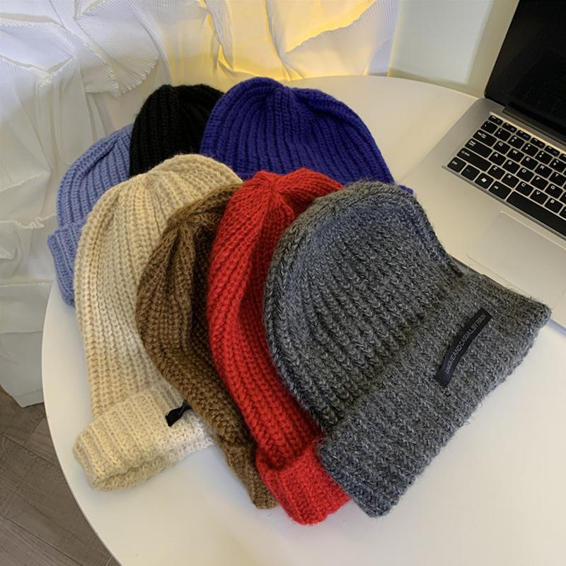 Зимние шапки для женщин, утепленные вязаные шапки с защитой ушей, двухсторонние шапки с ворсом, шерстяные шапки, мягкая теплая шапка