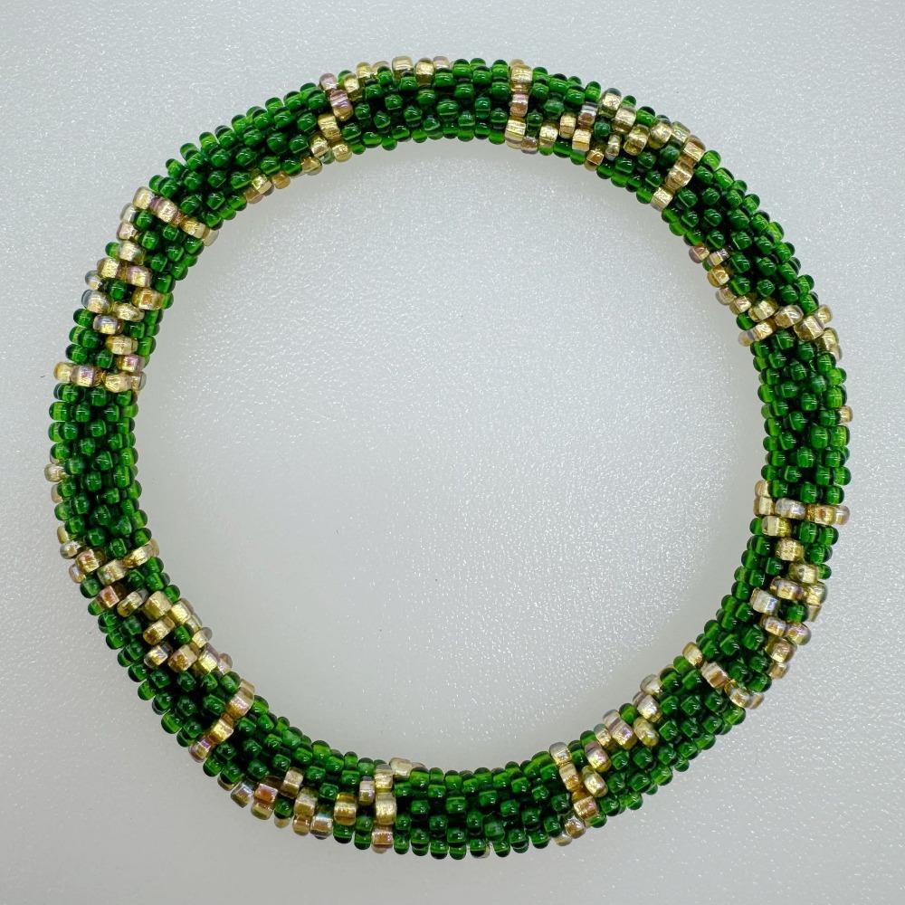Rice Bead Woven Bracelet, Nepalese Ethnic Style Beaded Bracelet, Green Bracelet