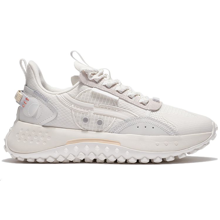 Li Ning CF Moon Shadow Shock Absorbing Non-Slip Wear-Resistant Low-Top Casual Shoes Women Sneaker Cloud-White AGLR158-2