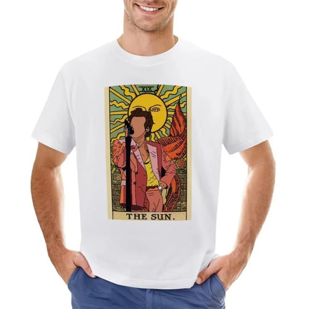 Harry Styles The Sun XIX graphic 100Cotton shirt unisex Y2k hiphop graphic Summer Mens Oneck Short sleeve Tshirt fan gift