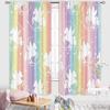 Unicorn Curtains Rainbow Bedroom Girls Decor Boys Dinosaur Curtain Colorful Cartoon Dino For Kids Safari Wildlife Window Drapes