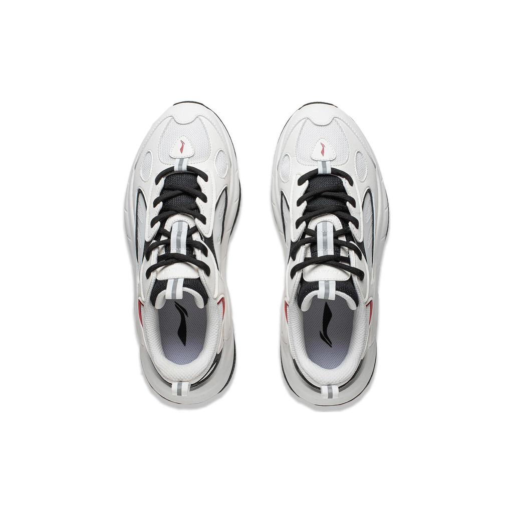 Li Ning Стиль Крыло Нескользящие Износостойкие Низкие Повседневные Кроссовки Мужские Черный Белый AGCT461-1