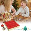 1 Set Christmas Puzzle Advent Calendar Durable Recyclable Fun Family Game for Creative Learning Countdown